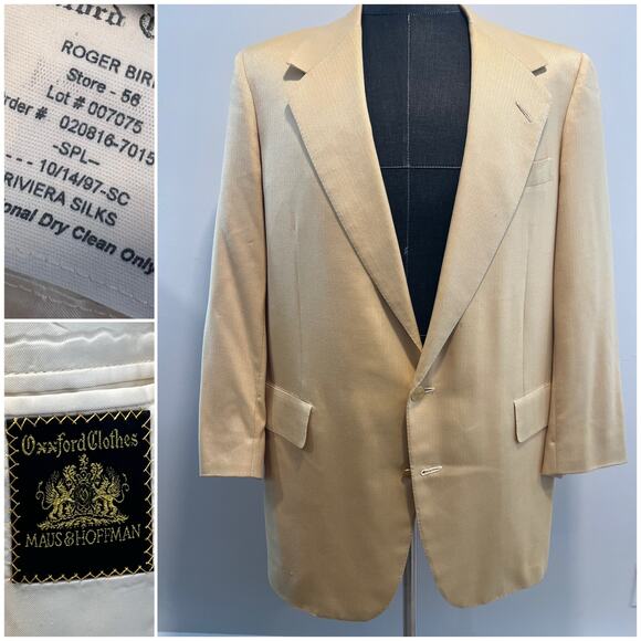 Oxxford Clothes Other - Oxxford Clothes 2 Button Gold Suit Jacket Size 42 JP